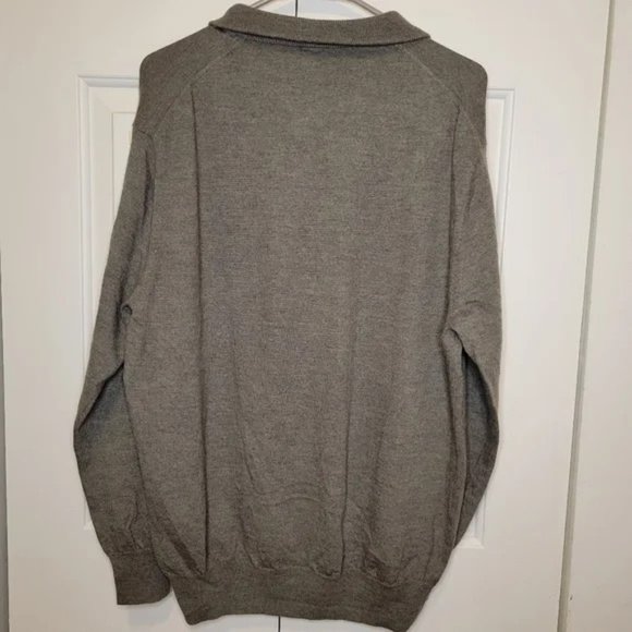 Olive Green 100% Italian Sheep Wool Sweater, Sz M - Picture 7 of 15